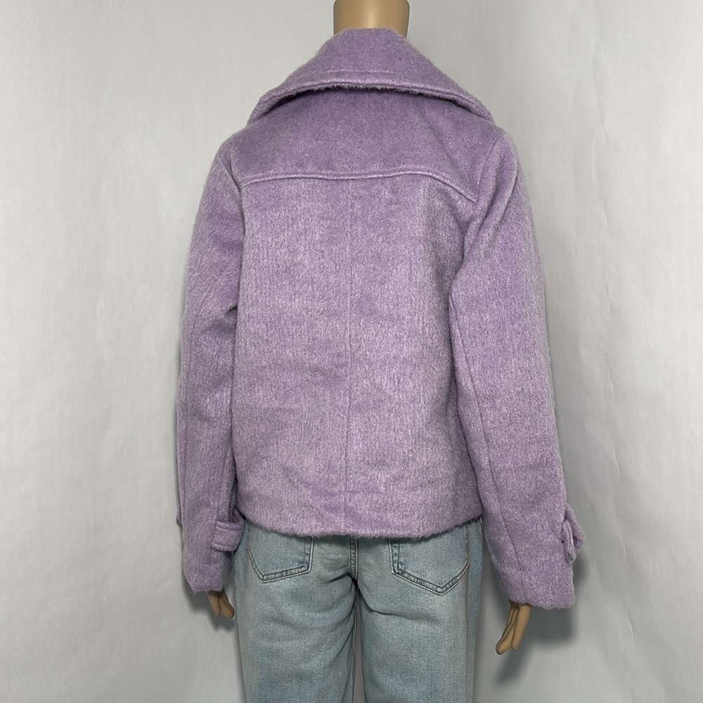 Women's 2 Button Jacket A New Day (K833K2) Pink Faux fur Warm Pockets - Picture 2 of 6